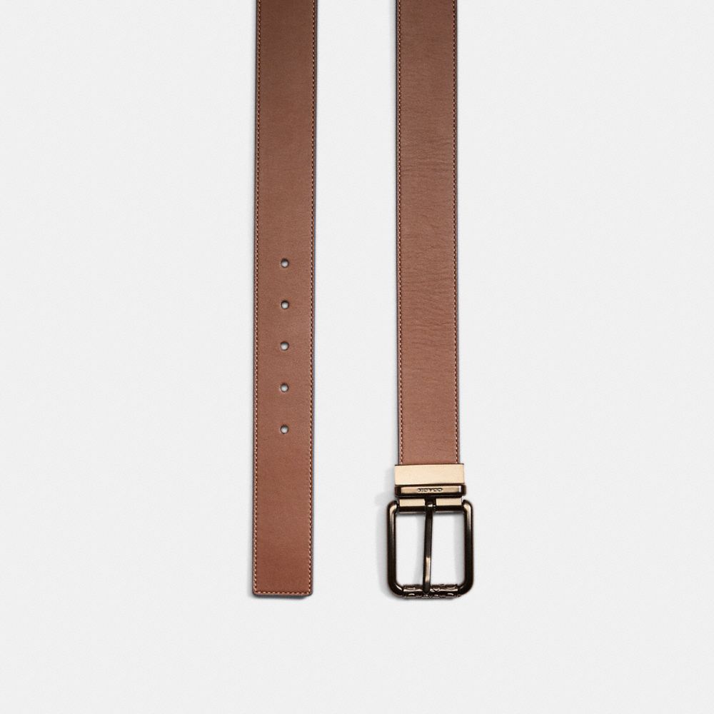 Coach Restored Roller Buckle Cut To Size Reversible Belt, 38mm In Saddle/pacific