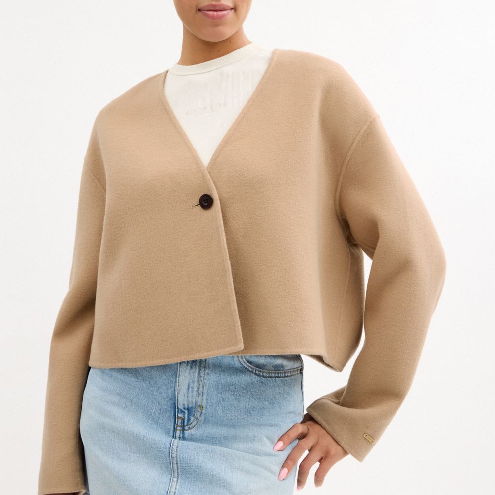 COACH®,Reversible Short Wool Coat,,Detail View