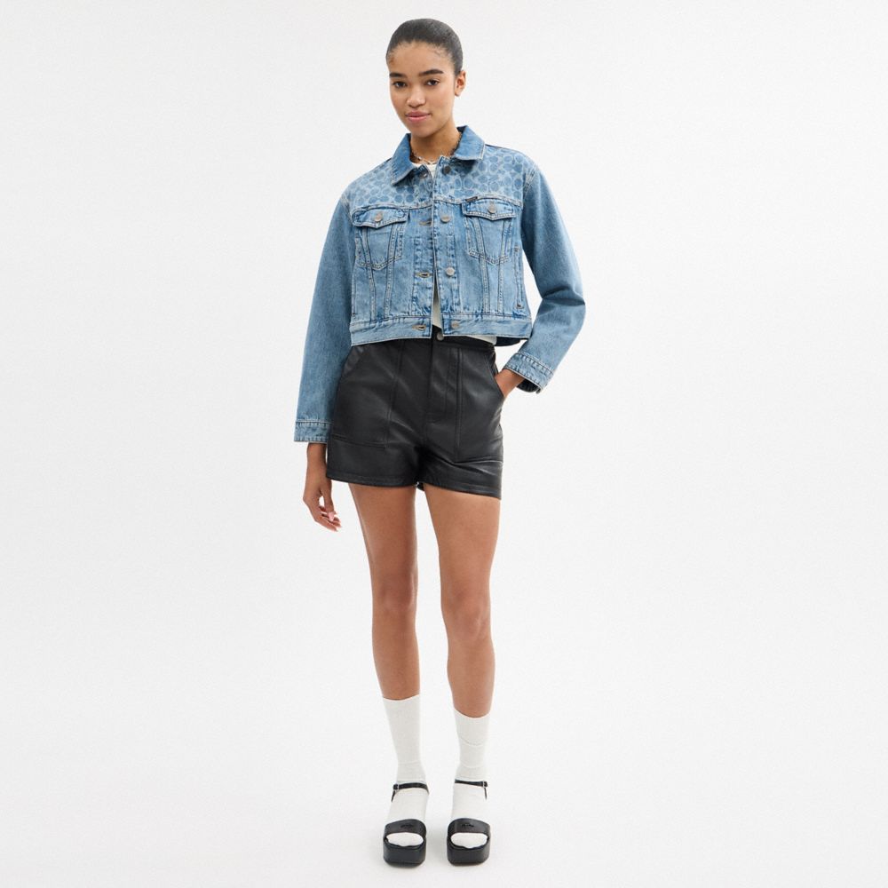 COACH®,Denim Cropped Jacket,,Scale View