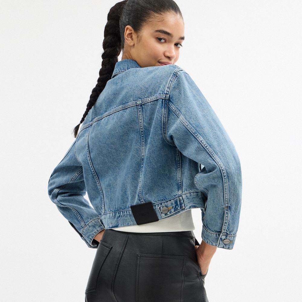 COACH®,Denim Cropped Jacket,,Scale View