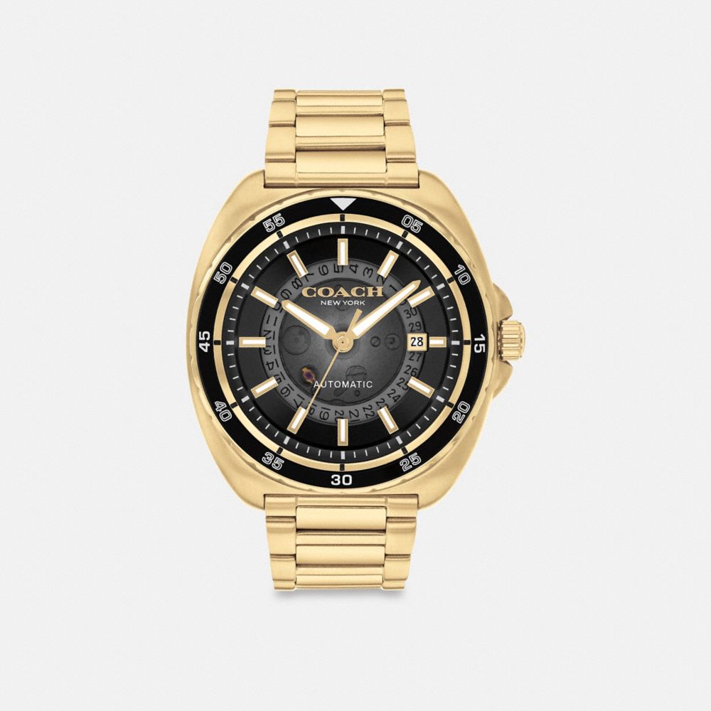 Coach Charter Automatic Watch, 44mm In Gold