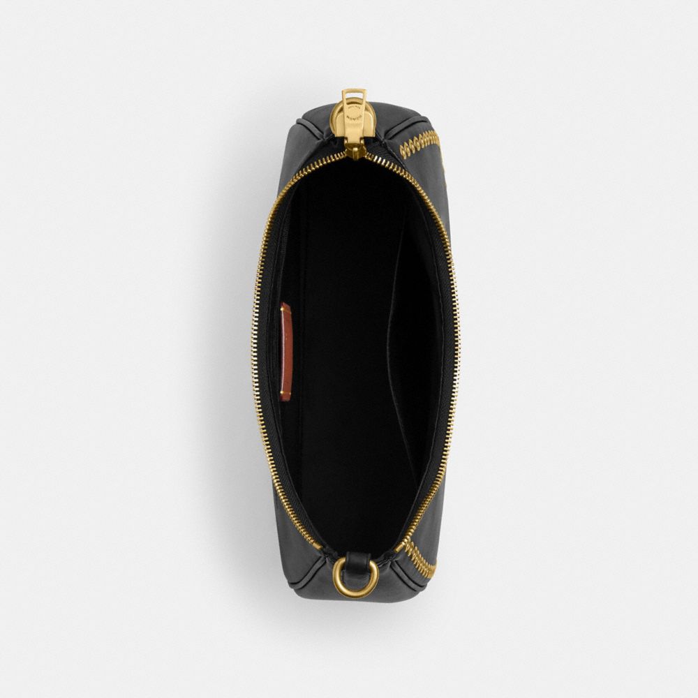 COACH®,Teri Hobo Bag With Grommets,Leather,Shoulder Bag,Logo,Metal,Grommet,Casual,Day Party,Black,Inside View,Top View