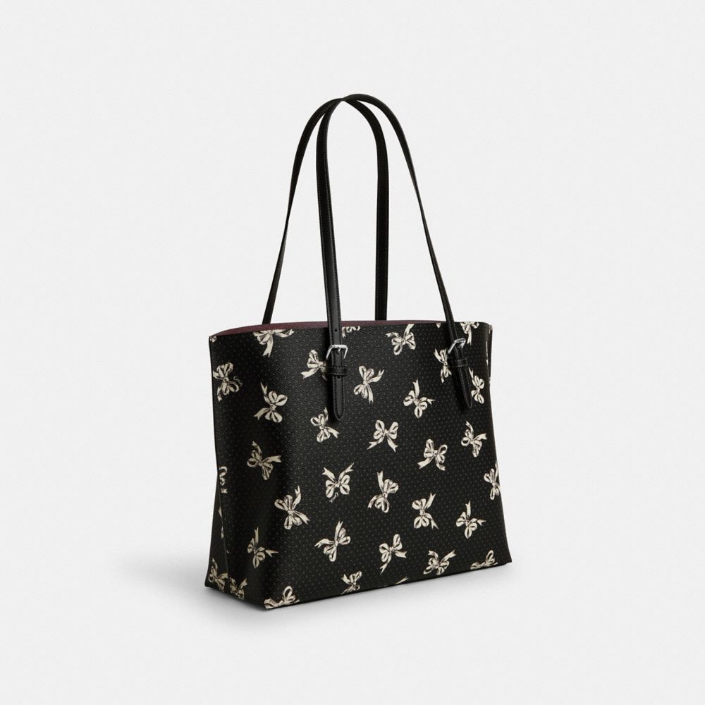 COACH®,Mollie Tote Bag With Bow Print,,Angle View