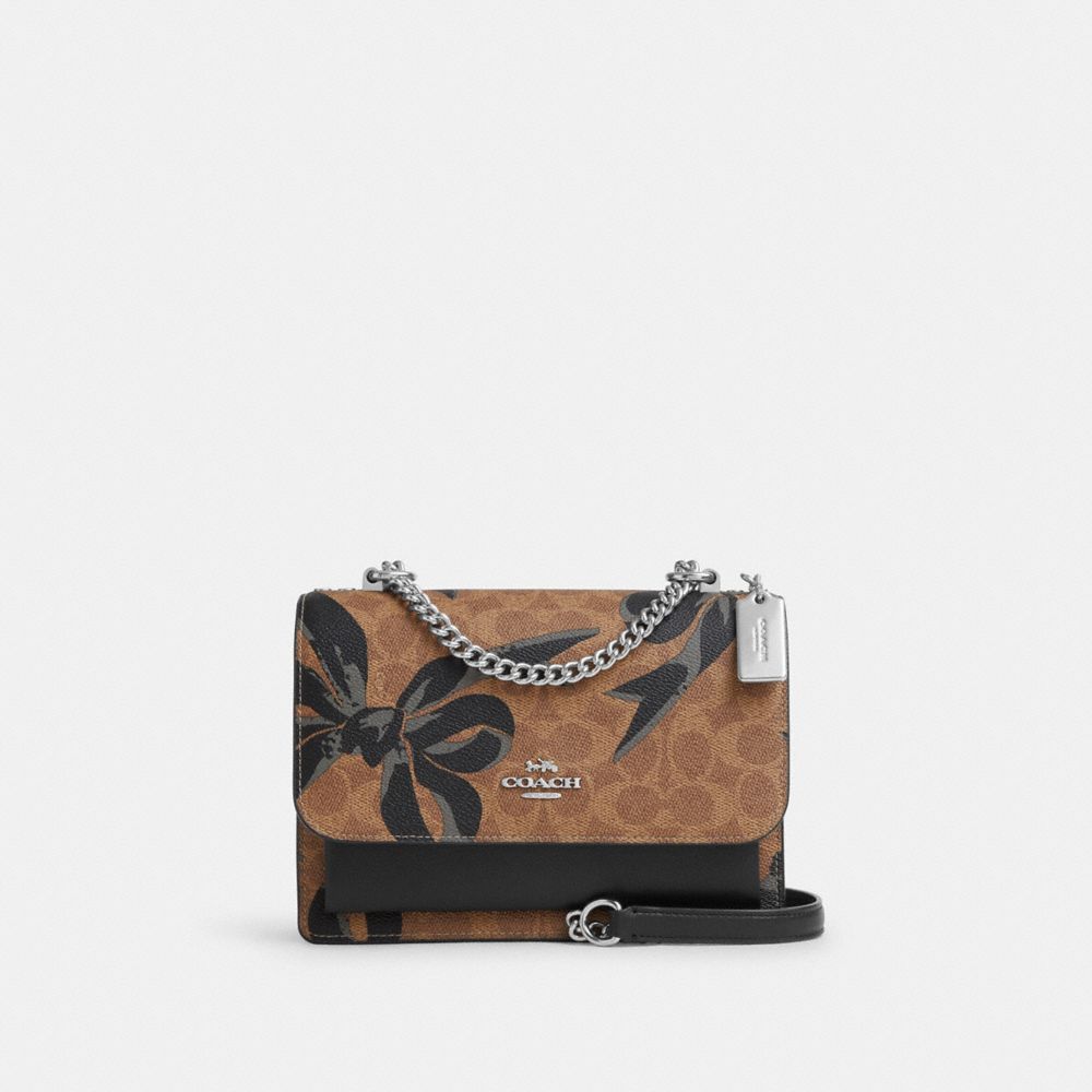 COACH®,Klare Crossbody Bag In Signature Canvas With Bow Print,,Front View