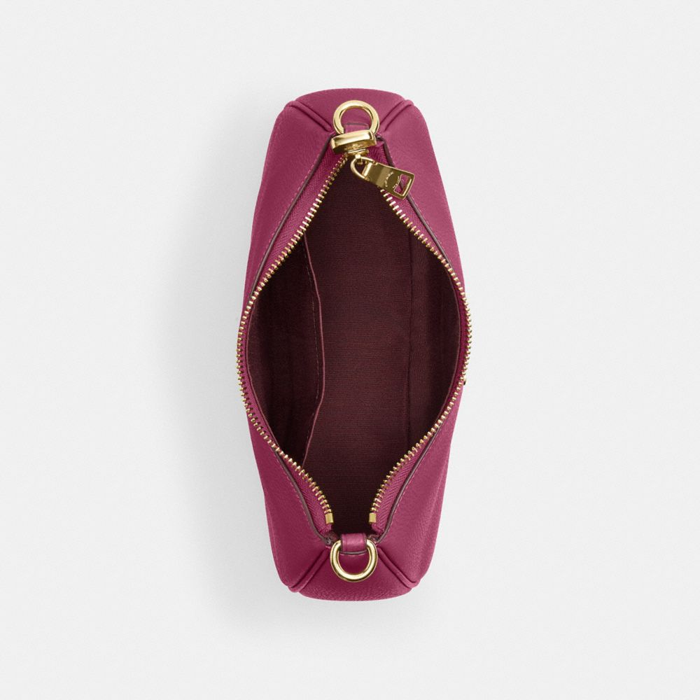 COACH®,Teri Shoulder Bag With Bow Charm,Shoulder Bag,Embossed,Metal,Logo,Bow,Casual,Maroon,Inside View,Top View
