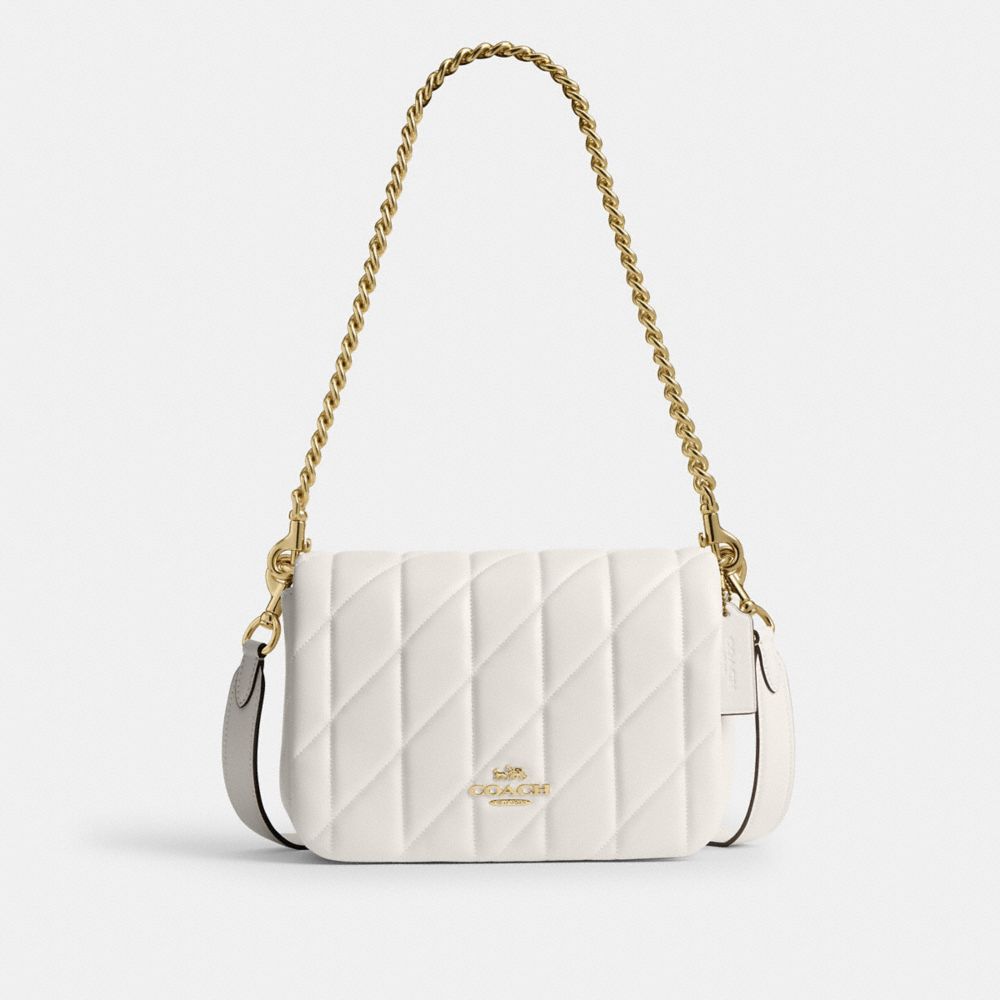 COACH®,Quinn Bag With Quilting,White,Front View