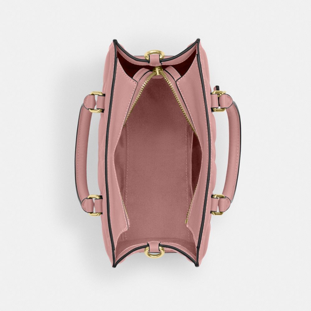 COACH®,PETIT CABAS MAGGIE EN CUIR SIGNATURE,Cuir lisse,Or/Rose Pétale,Inside View,Top View