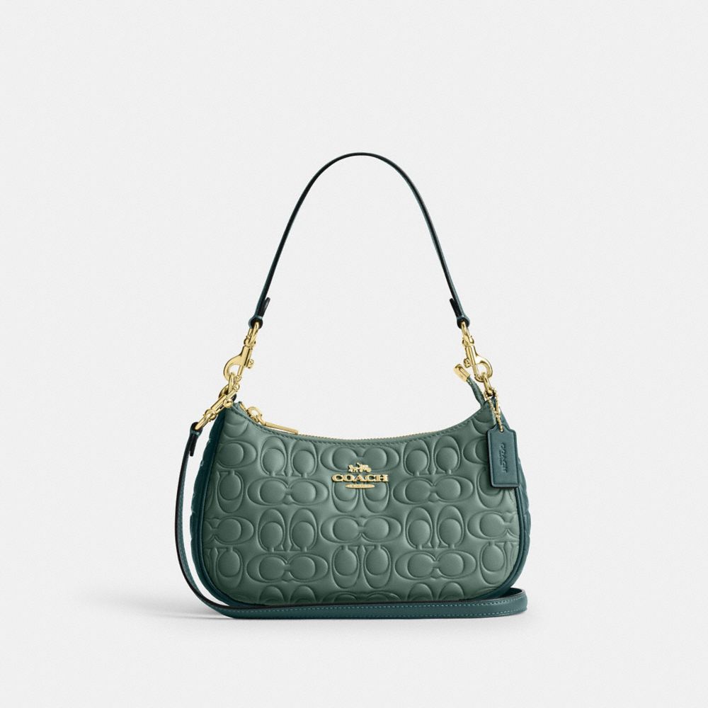 COACH®,Teri Shoulder Bag In Blocked Signature Leather,,Front View