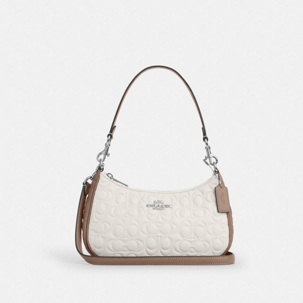 COACH®,Teri Shoulder Bag In Blocked Signature Leather,,Front View image number 0