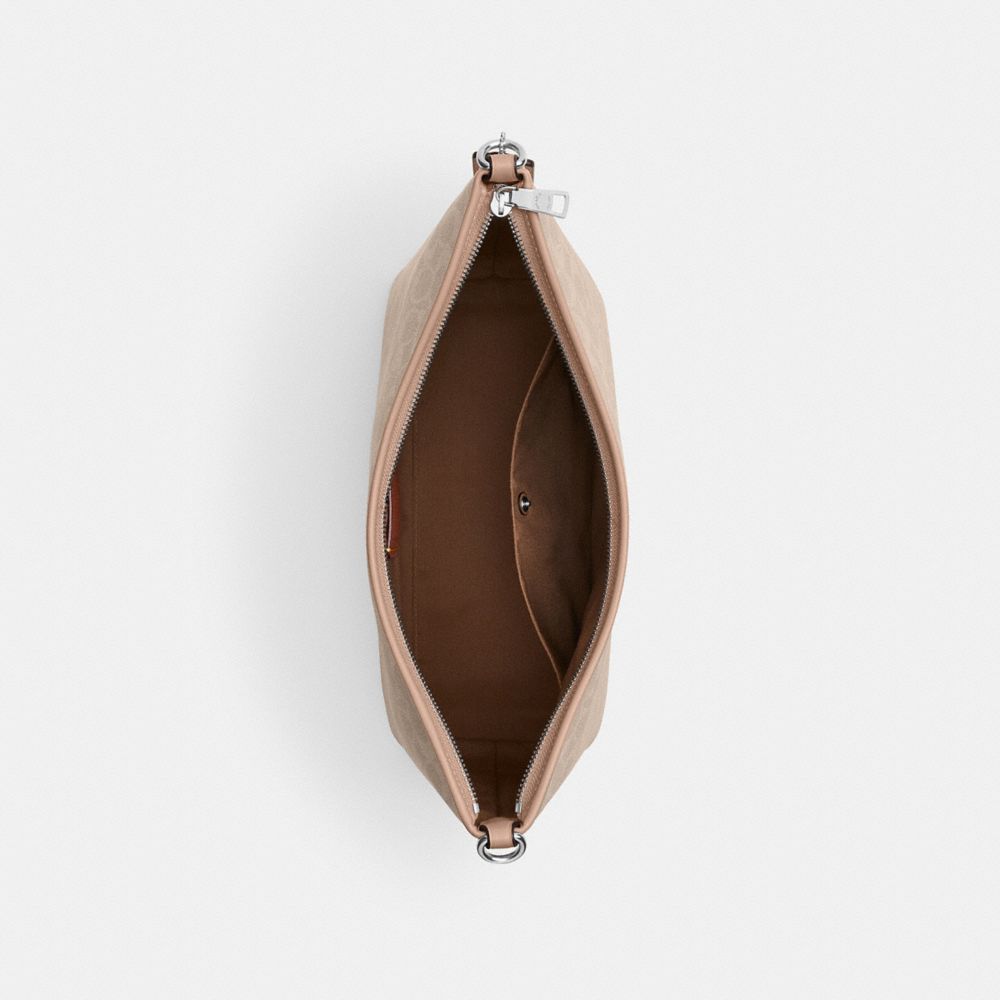 COACH®,Laurel Large Shoulder Bag In Signature Canvas,Canvas,Shoulder Bag,Casual,,Inside View,Top View