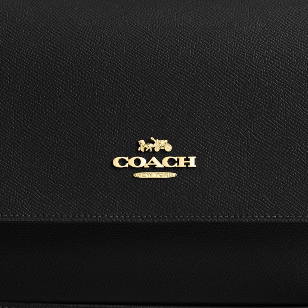 COACH®,SAC À POIGNÉE SUPÉRIEURE KLARE,Cuir Cross-grain,Or/Noir,Closer View