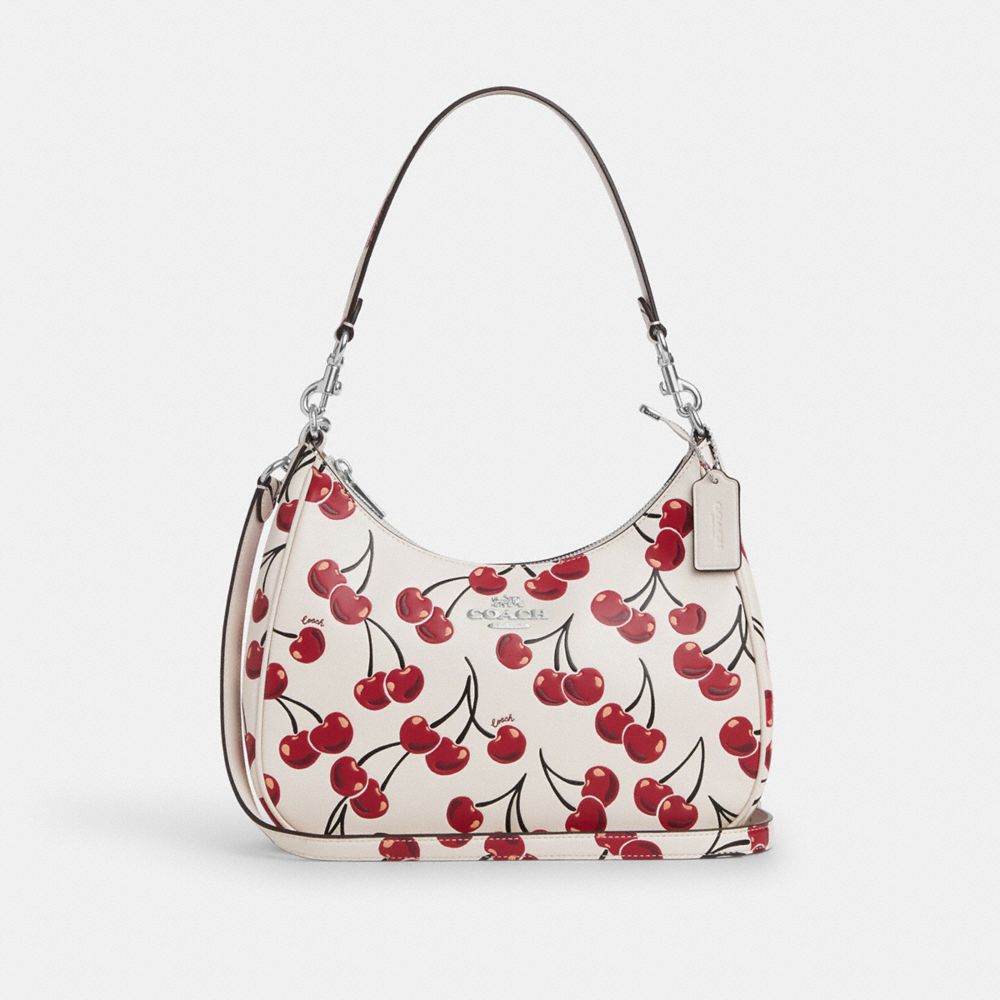 COACH®,Teri Hobo Bag With Cherry Print,,Front View