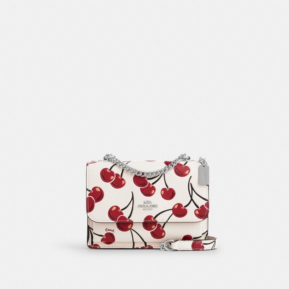 COACH®,Mini Klare Crossbody Bag With Cherry Print,,Front View