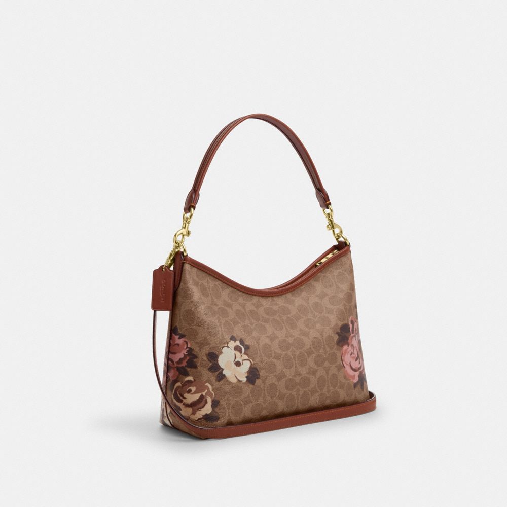 COACH®,ローレル ショルダー バッグ・シグネチャー キャンバス・ローズ プリント,ショルダーバッグ,