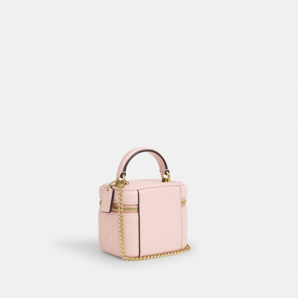 COACH®,Cuir innovant,Or/Rose Fard,Angle View