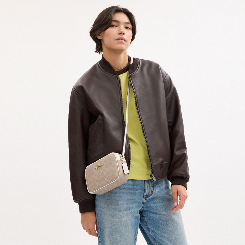 COACH®,Mini Jamie Camera Bag In Signature Canvas,Canvas,Camera Bag,Adjustable,Casual,Beige,Detail View