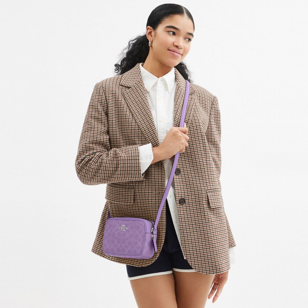 COACH®,Mini Jamie Camera Bag In Signature Canvas,Canvas,Camera Bag,Adjustable,Casual,