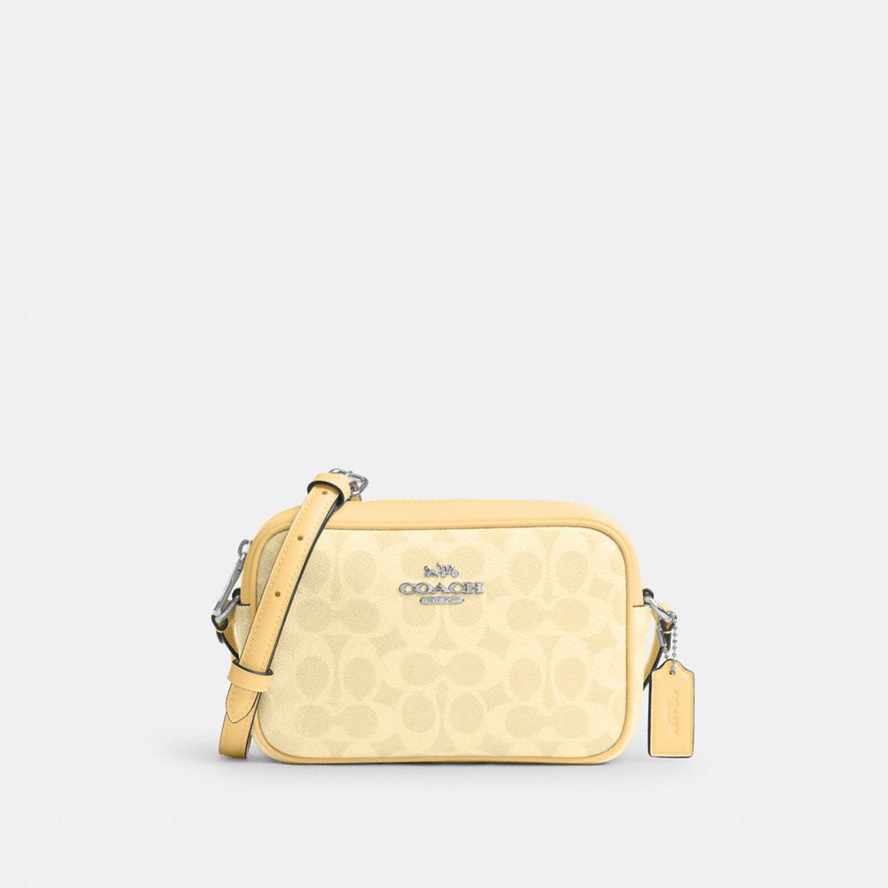 COACH®,ミニ ジェイミー カメラ バッグ・シグネチャー キャンバス,ミニバッグ&お財布ショルダー,ｼﾙﾊﾞｰ/ﾍｲ