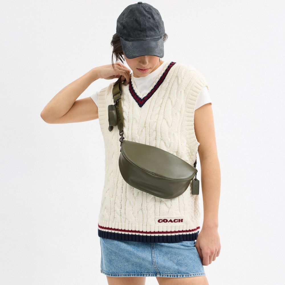Coach Hall Soft Sling Bag In Green