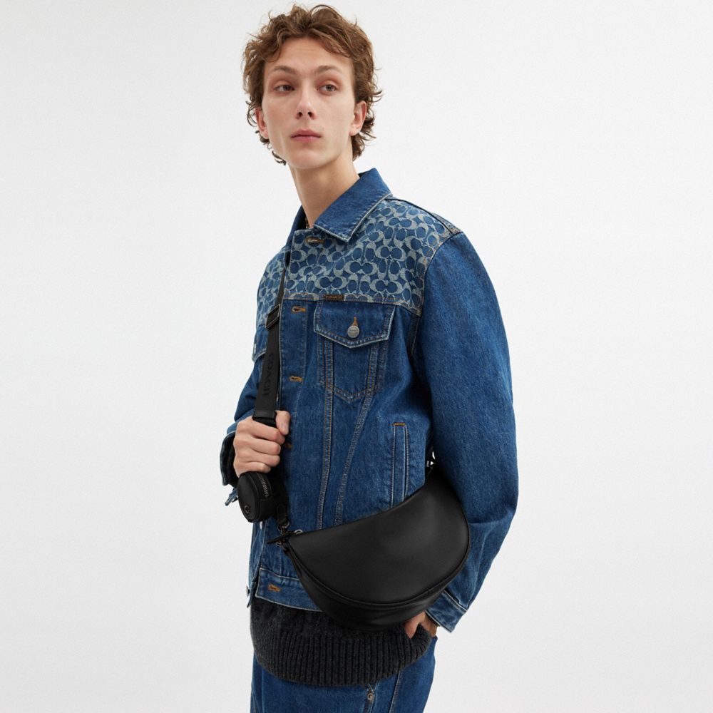 Coach Hall Soft Sling Bag In Black