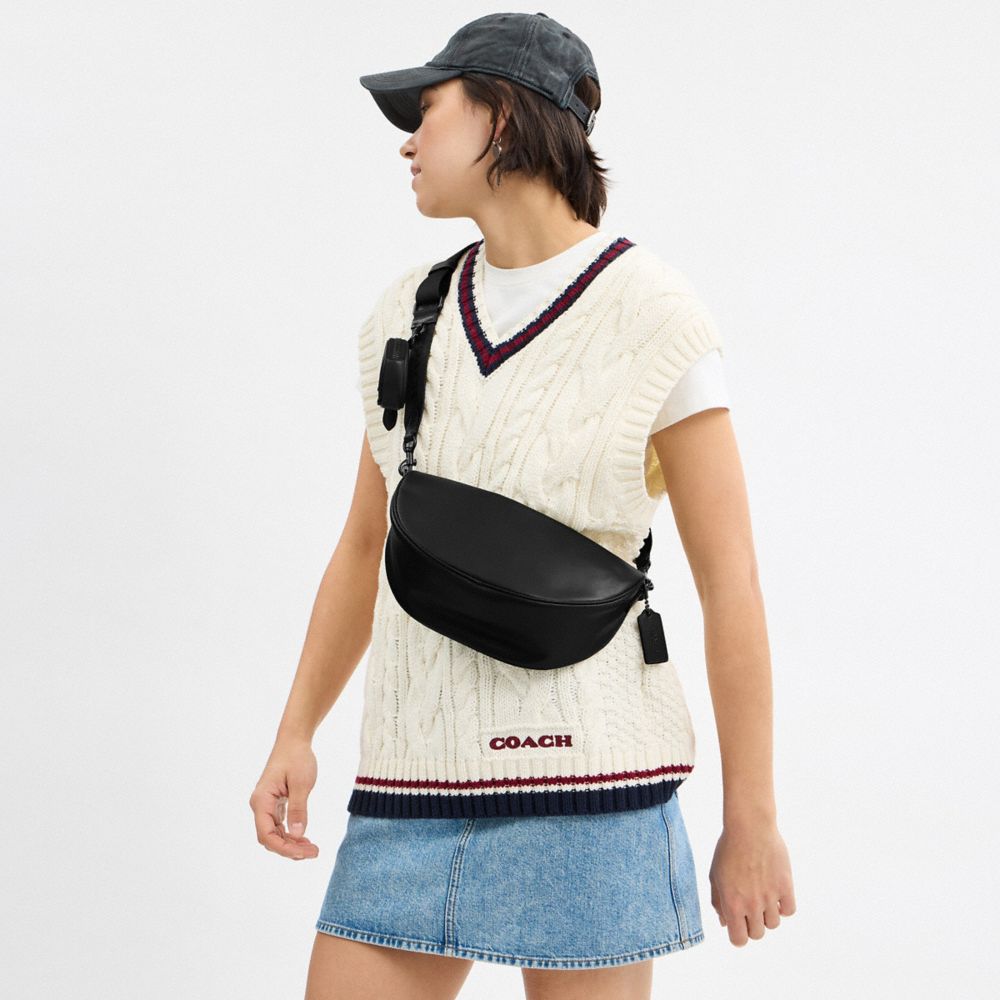 Coach Hall Soft Sling Bag In Black