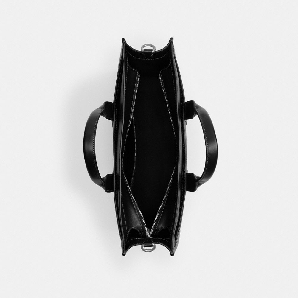 COACH®,Wesley Tote In Signature Canvas,Canvas,Leather,Tote,Casual,,Inside View,Top View