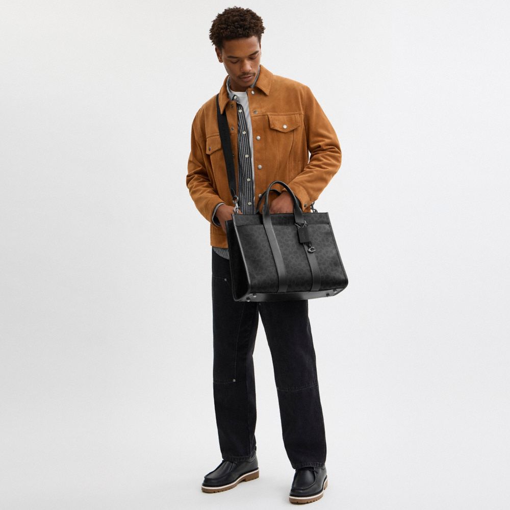 Мужские сумки Coach Wesley Tote In Signature Canvas — фото 4