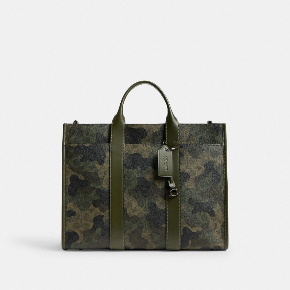 Coach camo tote hotsell