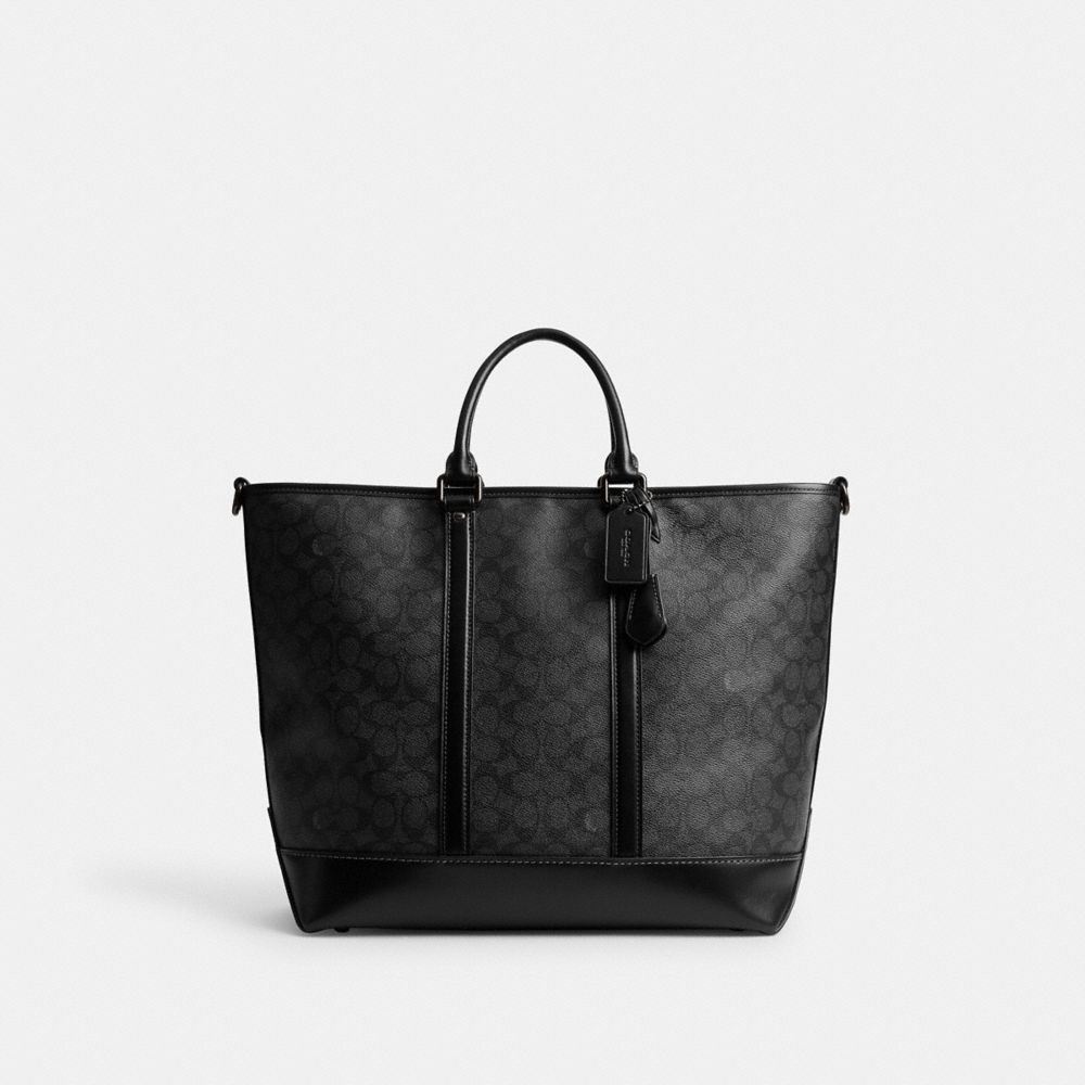 Coach Metropolitan Carryall In Signature Canvas In Charcoal