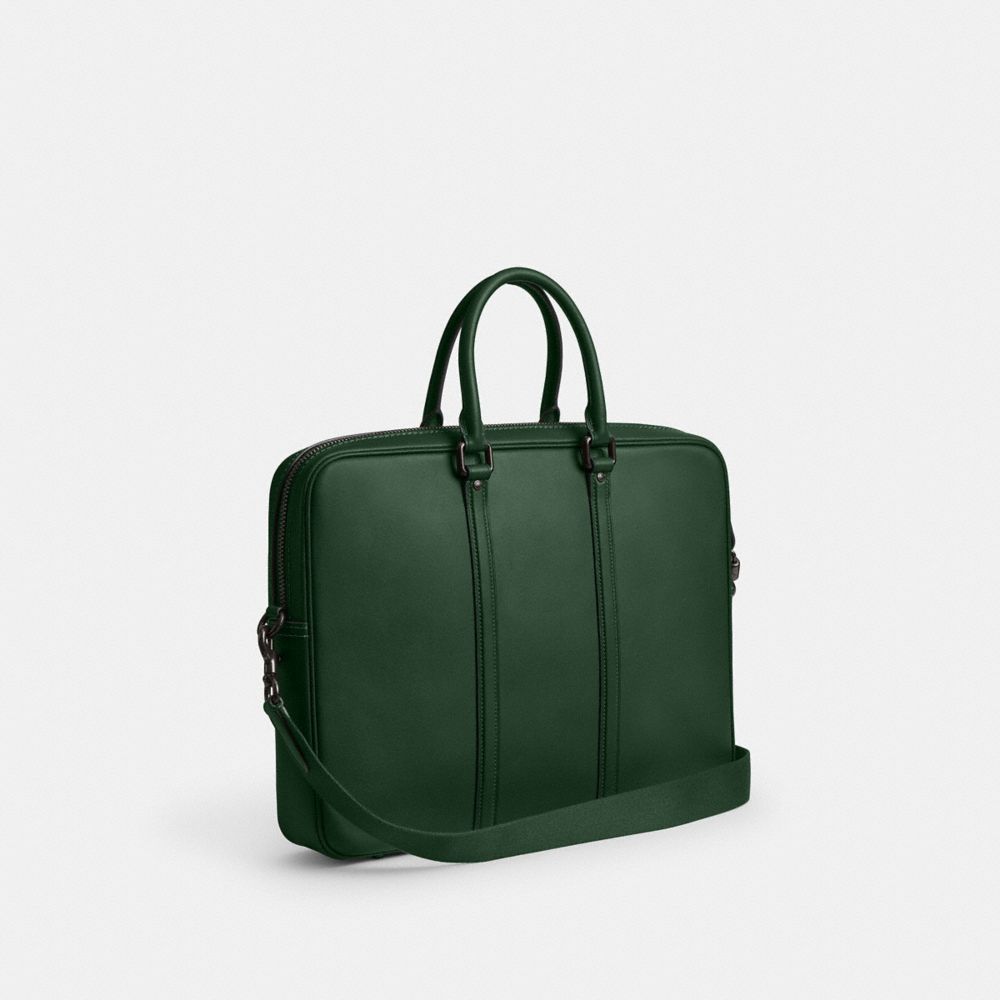 COACH®,Metropolitan Workbag,Leather,Briefcase,Embossed,Logo,Work,Emerald,Angle View