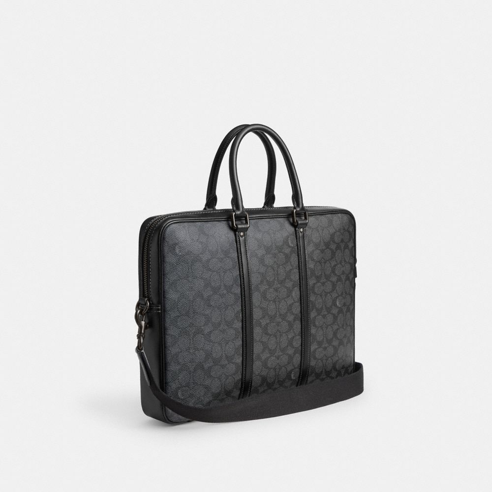 Coach Metropolitan Workbag In Signature Canvas In Charcoal