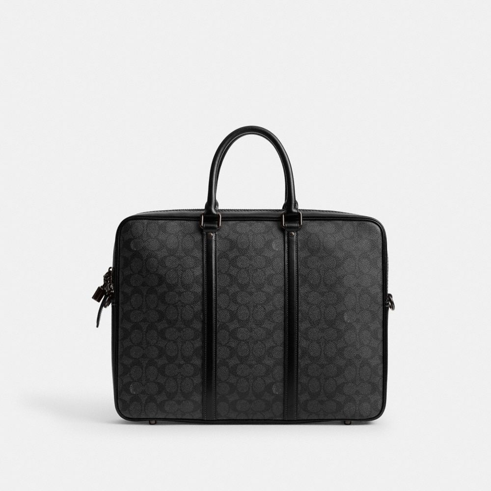 Coach Metropolitan Workbag In Signature Canvas In Charcoal