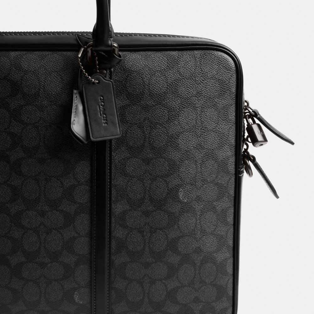 Coach Metropolitan Workbag In Signature Canvas In Charcoal