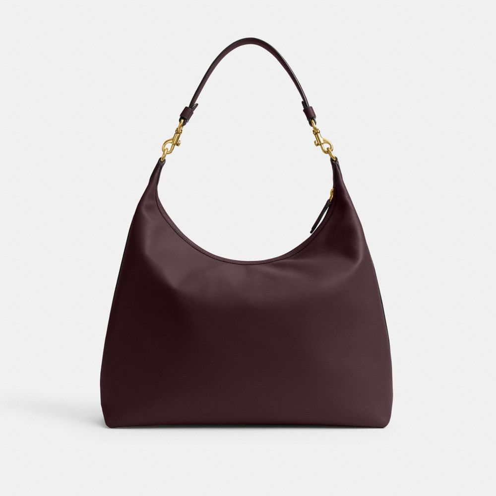 COACH®,Juliet Shoulder Bag 38,Leather,Shoulder Bag,Logo,Metal,Brass,Casual,Purple,Back View