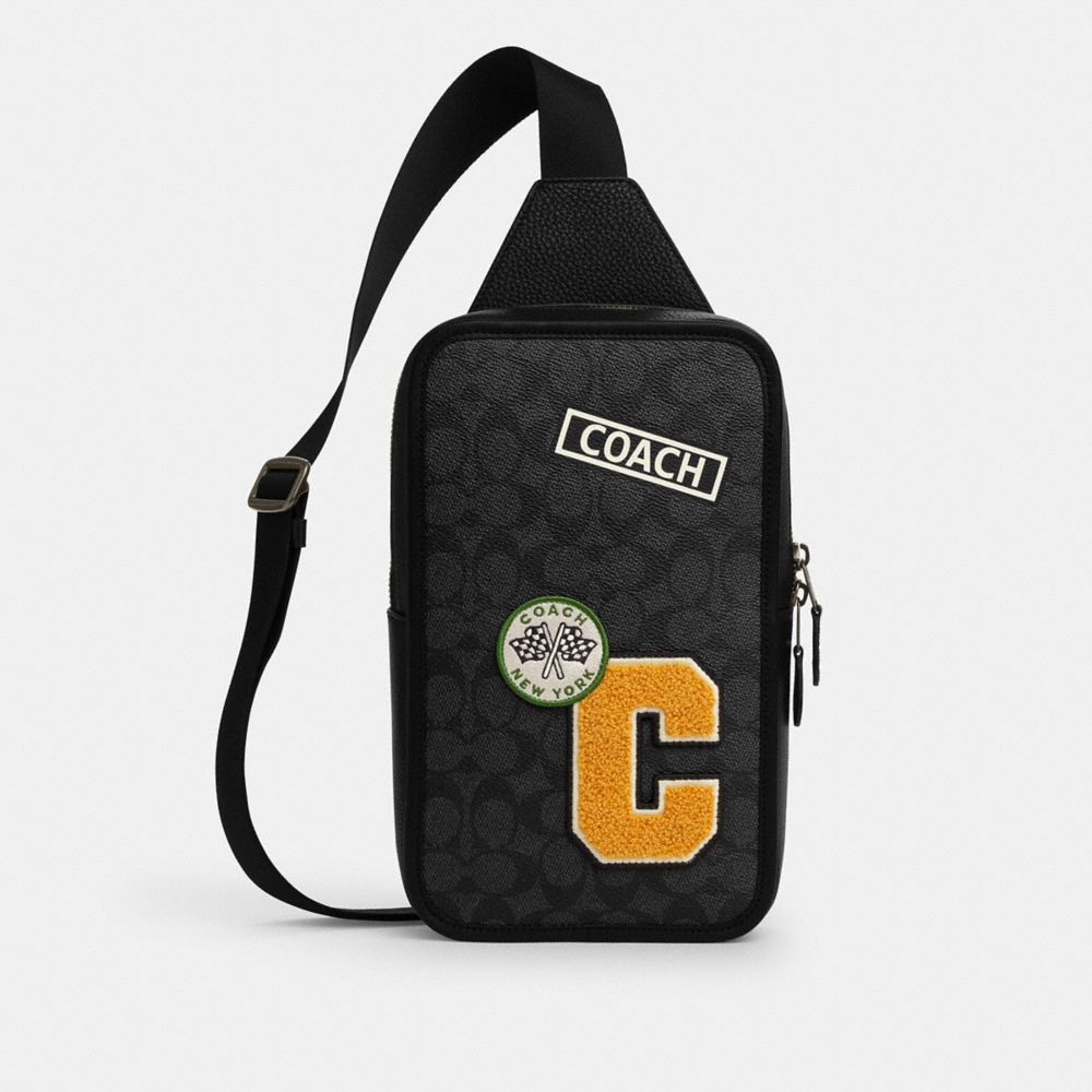 COACH®,Sullivan Pack In Signature Canvas With Patches,,Front View