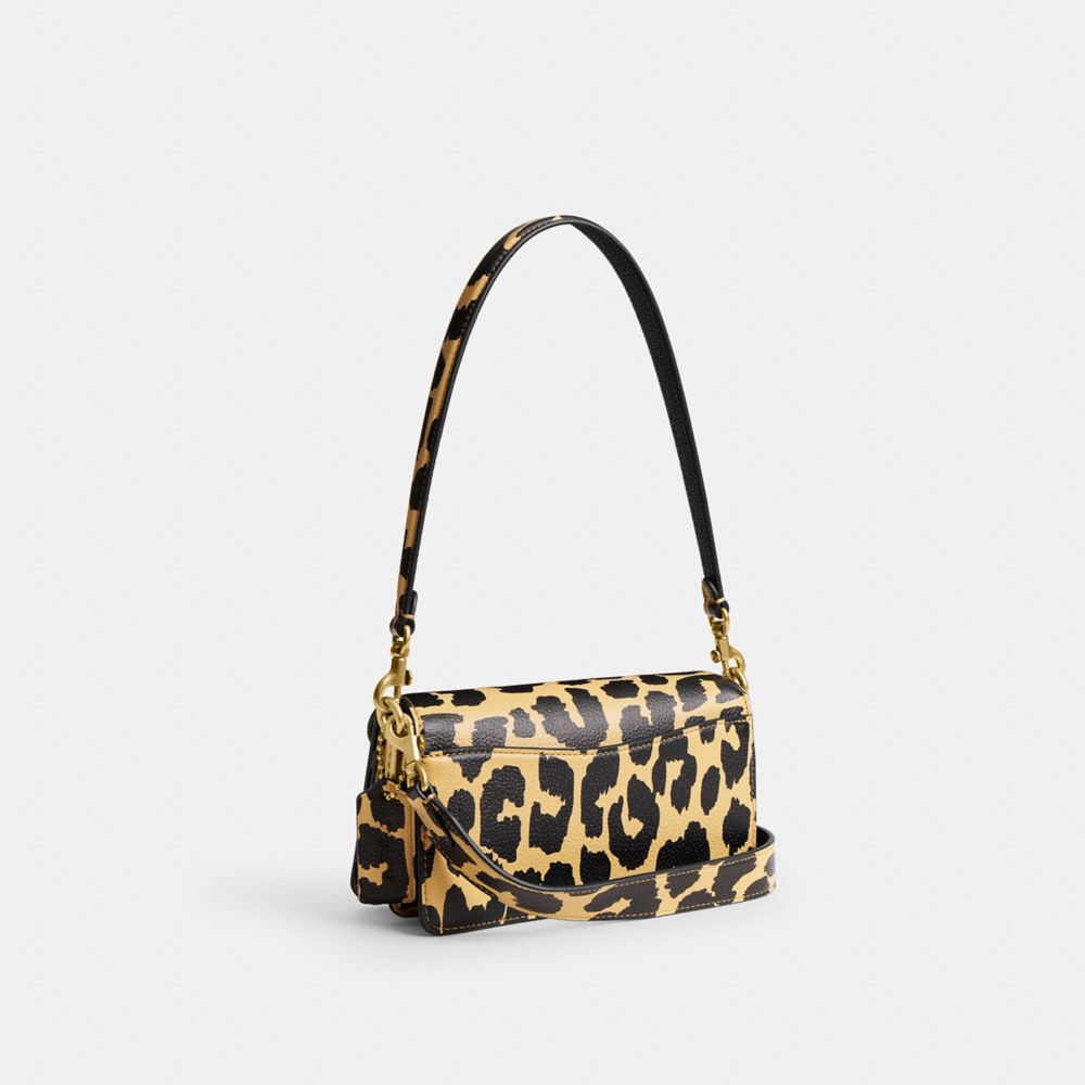 COACH®,Tabby Shoulder Bag 20 With Leopard Print,Shoulder Bag,Metal,Logo,Brass,Day Party,Multi Color,Angle View