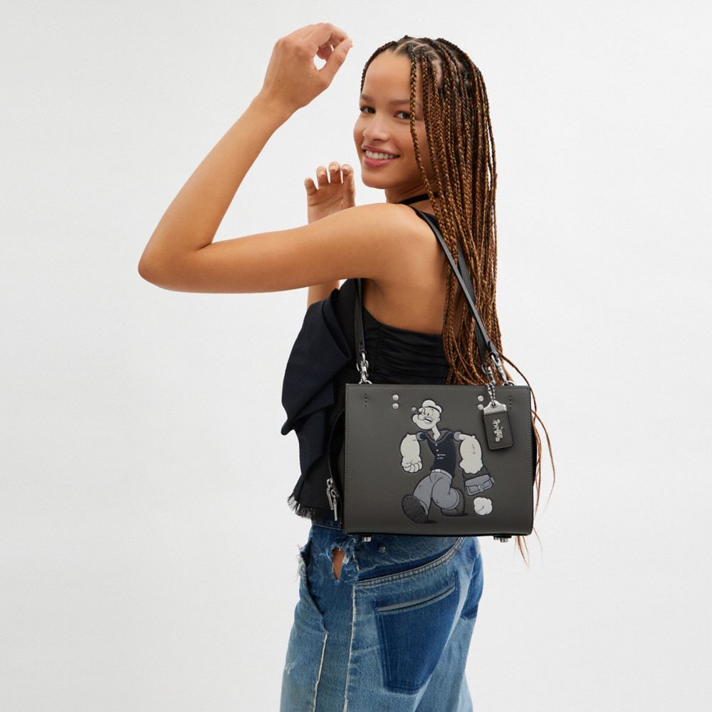 Coach X Popeye Rogue Bag 25 In Silver/grey Multi