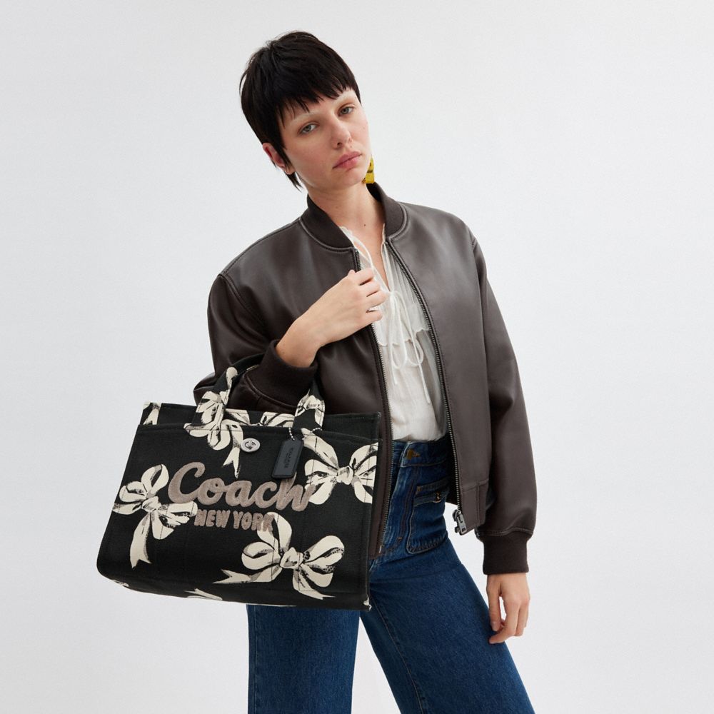 COACH®,Cargo Tote Bag With Bow Print,,Detail View