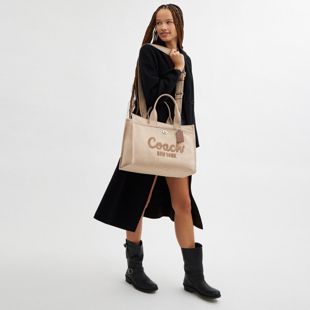 COACH®,Cargo Tote Bag 42,Cotton,Tote,Sustainable,Silver Metal,Casual,