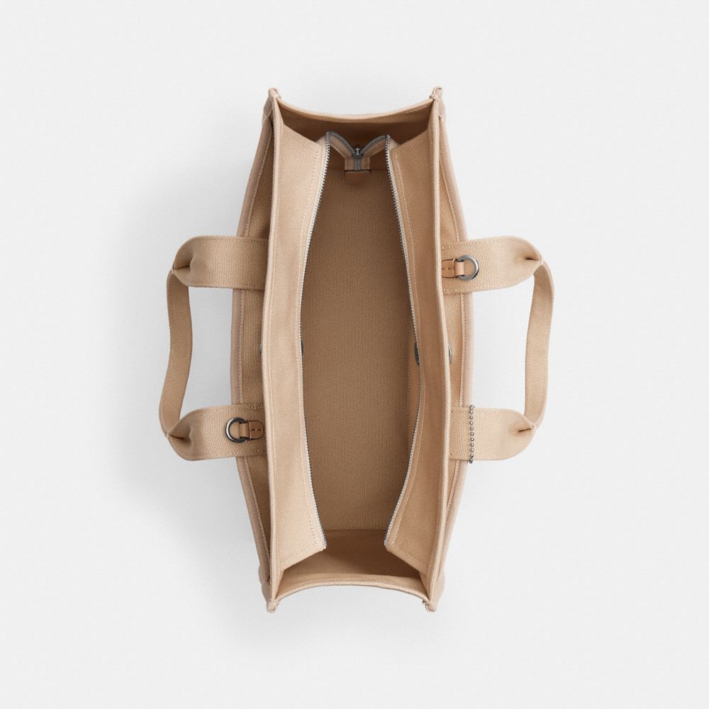 COACH®,Cargo Tote Bag 42,Cotton,Tote,Sustainable,Silver Metal,Casual,,Inside View,Top View