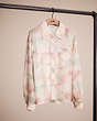 COACH®,RESTORED PRINTED UPTOWN SHIRT,Peach/Green,Front View