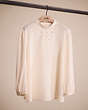 COACH®,RESTORED EMBROIDERED TOP,Cream,Front View