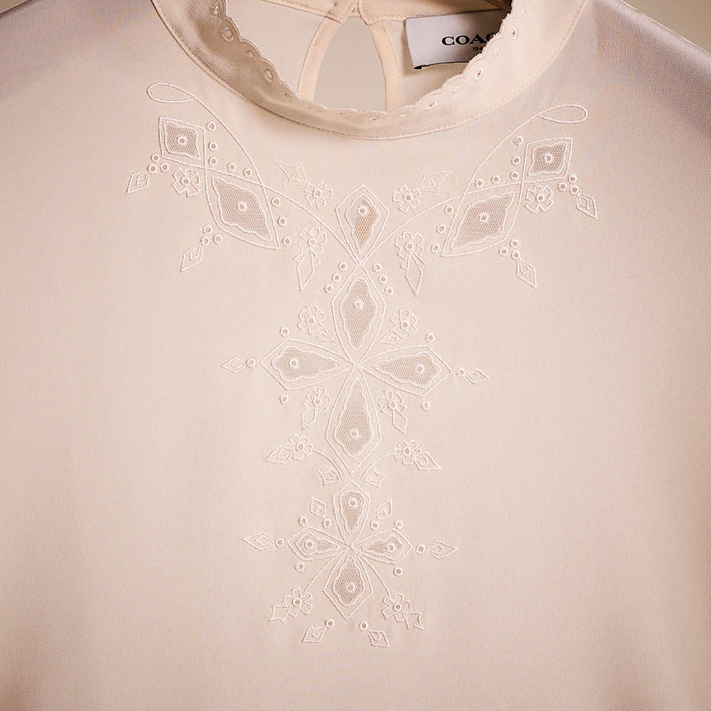 Shop Coach Restored Embroidered Top In Cream