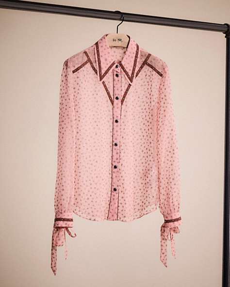 COACH®,RESTORED STAR PRINT BLOUSE,Pink,Front View