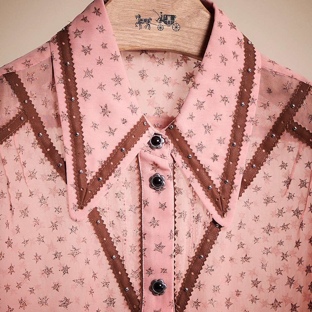 Shop Coach Restored Star Print Blouse In Pink
