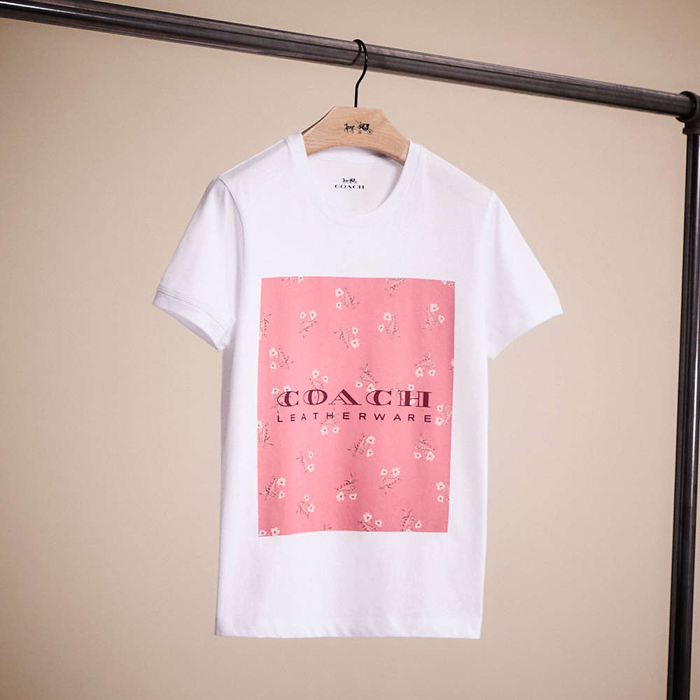 Coach Restored Floral Print T Shirt In White