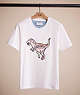 COACH®,RESTORED PATCHWORK REXY T-SHIRT IN ORGANIC COTTON,Optic White,Front View