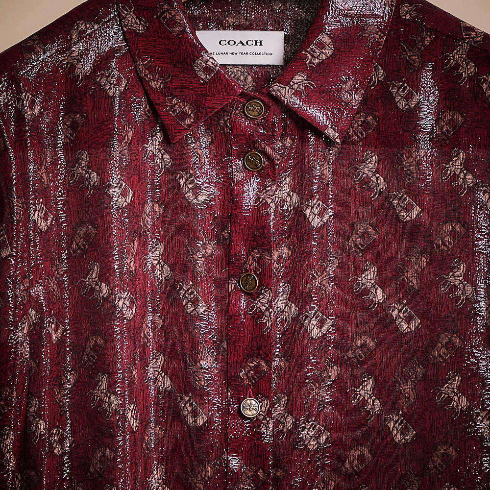 Shop Coach Restored Horse And Carriage Print Shirt In Red