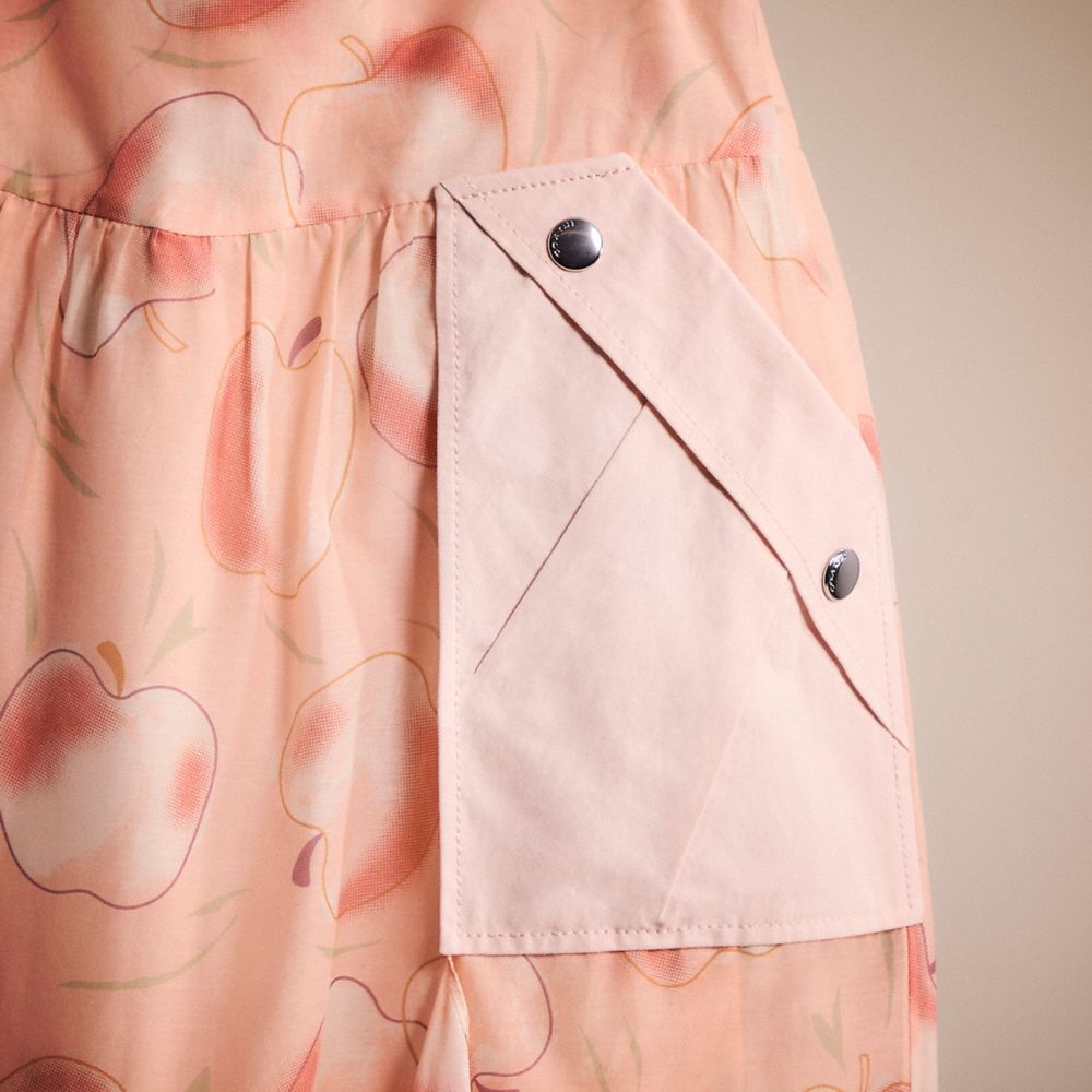 Shop Coach Restored Long Draped Skirt With Pockets In Peach