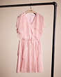 COACH®,RESTORED MINI VISCOSE PARTY DRESS,Pink/White,Front View